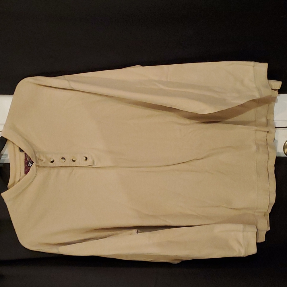 OCI Men’s Tan Long Sleeves Henley Shirt